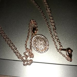 Nikola Valenti rose gold 18K RGP PAVE OVAL NECKLAC